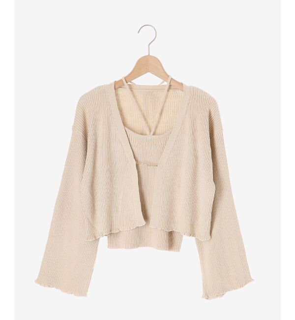 MAJESTICLEGON「キャミsetプレートニットカーデ」|ニット・セーター|