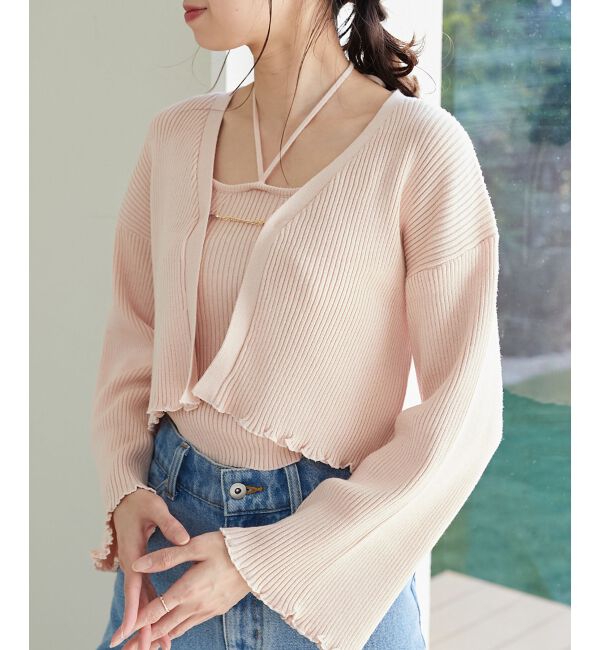 MAJESTICLEGON「キャミsetプレートニットカーデ」|ニット・セーター|