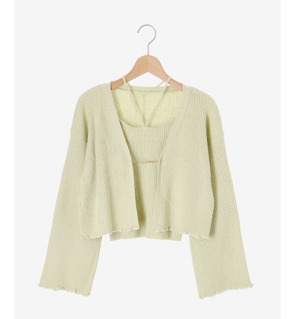 MAJESTICLEGON「キャミsetプレートニットカーデ」|ニット・セーター|