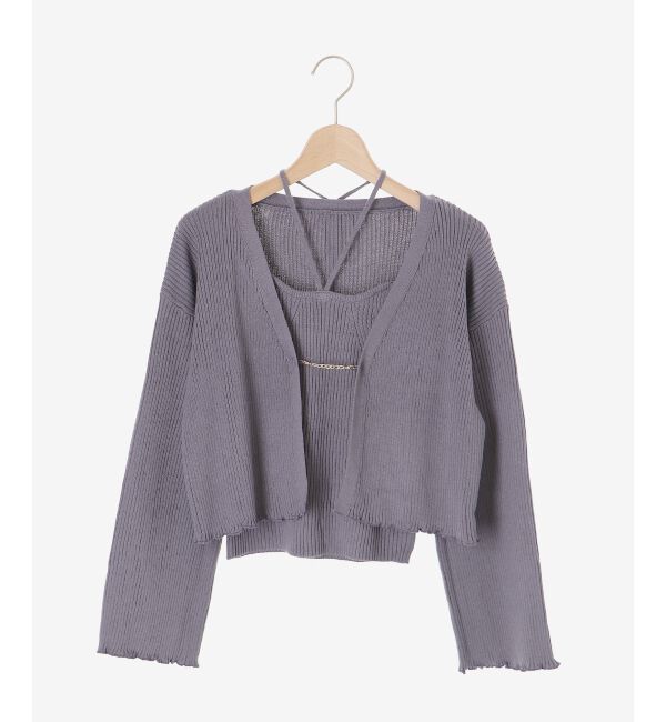 MAJESTICLEGON「キャミsetプレートニットカーデ」|ニット・セーター|