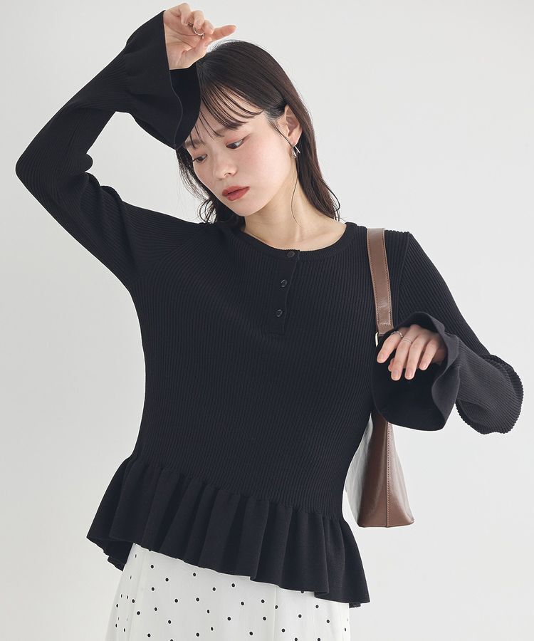 earth music&ecology「ペプラムニットプルオーバー」|ニット・セーター|