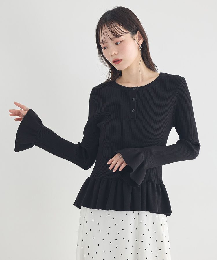 earth music&ecology「ペプラムニットプルオーバー」|ニット・セーター|