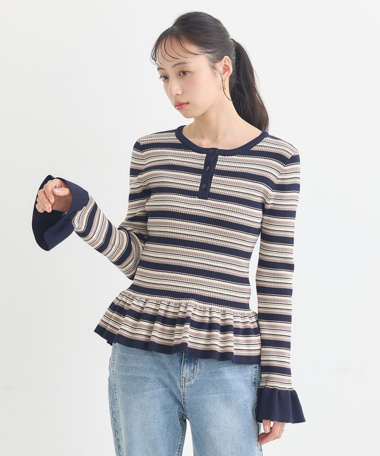 earth music&ecology「ペプラムニットプルオーバー」|ニット・セーター|