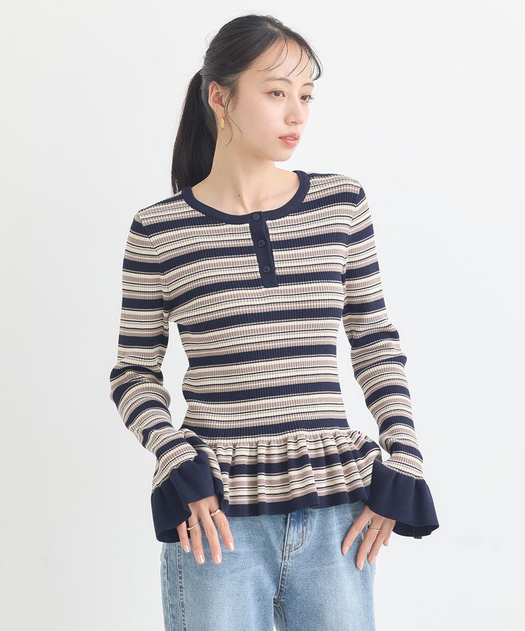 earth music&ecology「ペプラムニットプルオーバー」|ニット・セーター|