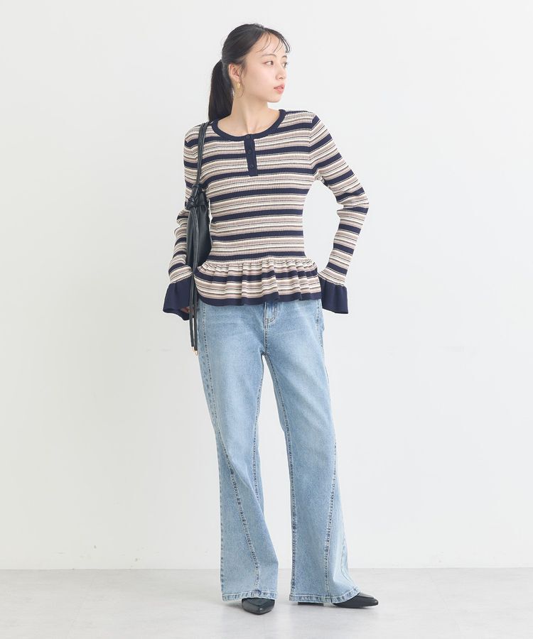 earth music&ecology「ペプラムニットプルオーバー」|ニット・セーター|