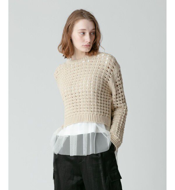 allureville「コットンリリーメッシュプルオーバー」|ニット・セーター|