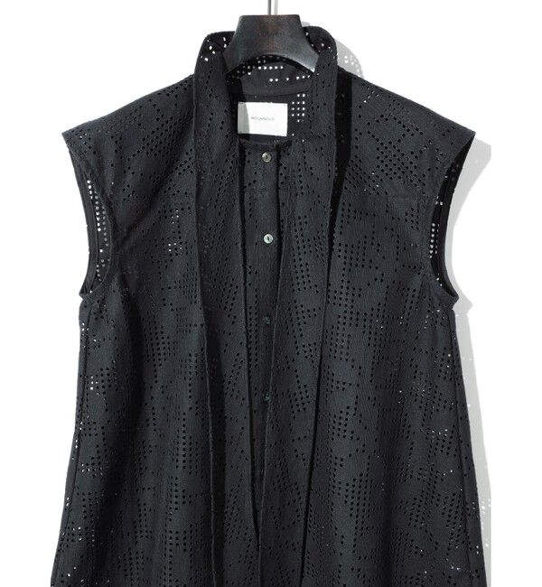 MIDIUMISOLID「MIDIUMISOLID for Ladies レースボウタイノースリーブブラウス」|シャツ・ブラウス|