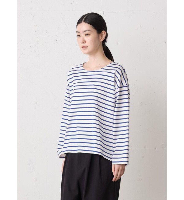 MidiUmi「MidiUmi ボーダーワイドプルオーバー」|Tシャツ・カットソー|