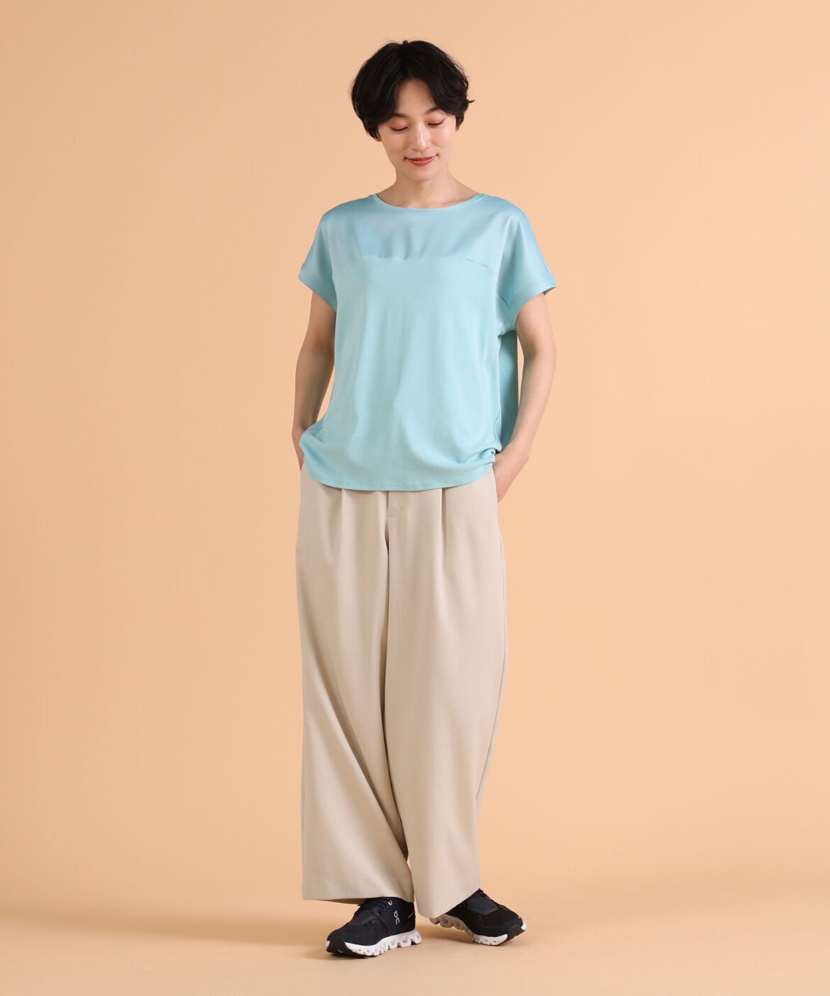 DAY by DAY it&rsquo;s international「サテン切り替えワイドカットソー《スビン綿MIXフライス》」|Tシャツ・カットソー|