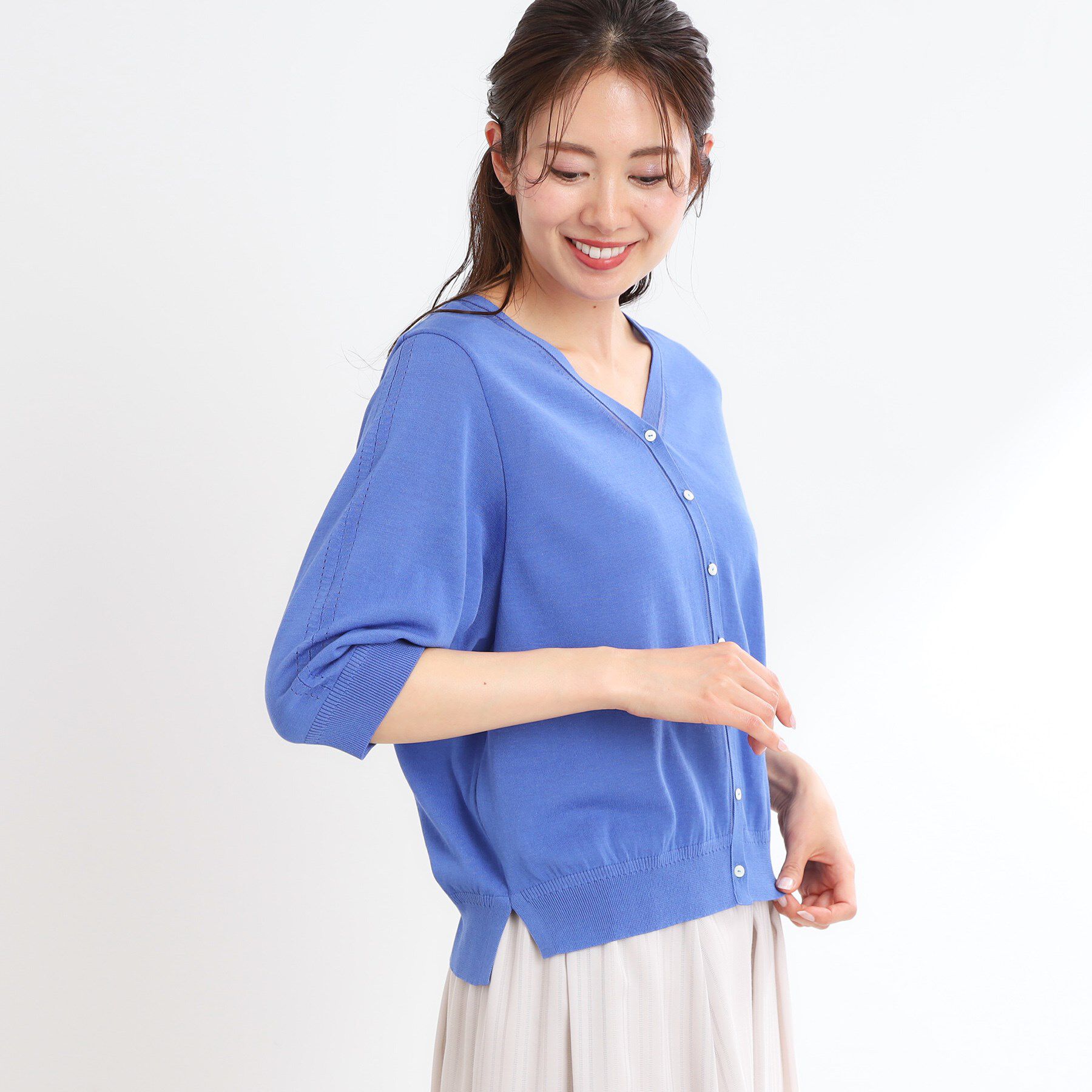 Reflect「【WEB先行カラーあり／手洗い可】六分袖カーディガン」|カーディガン|