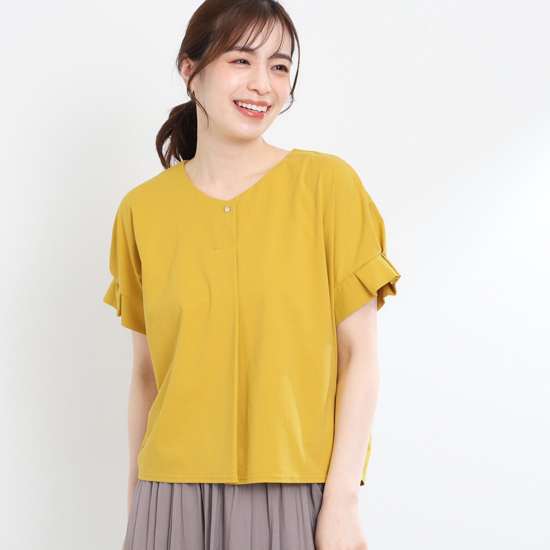 Reflect「Vネックジャージカットソー」|Tシャツ・カットソー|