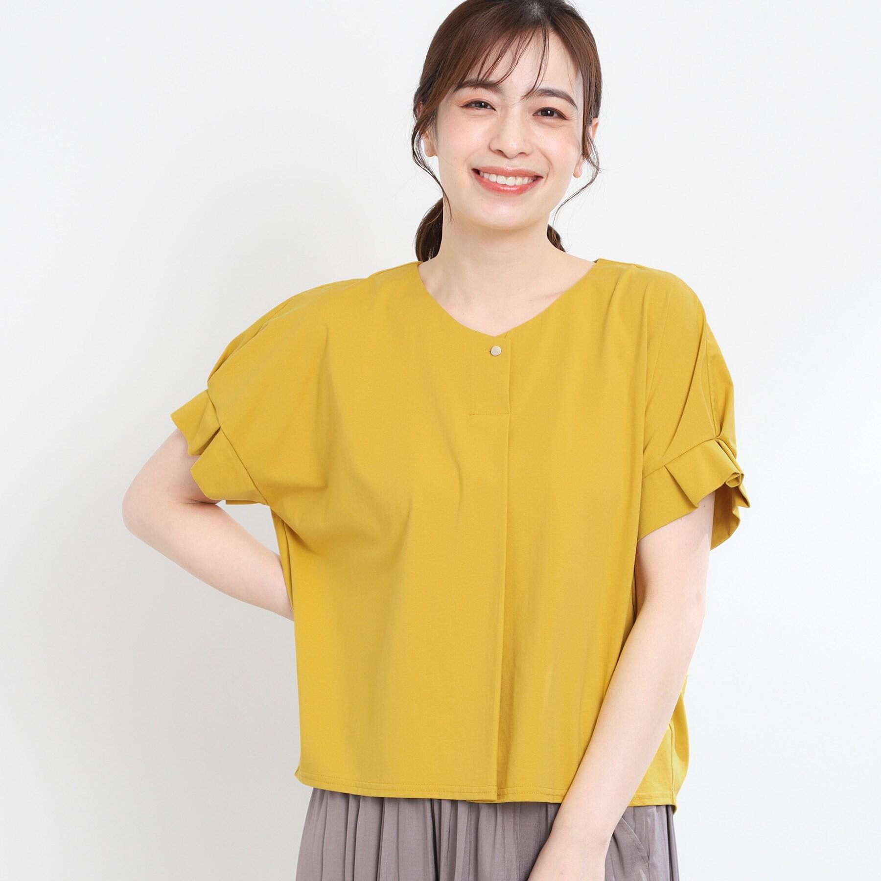 Reflect「Vネックジャージカットソー」|Tシャツ・カットソー|マスタード(033)