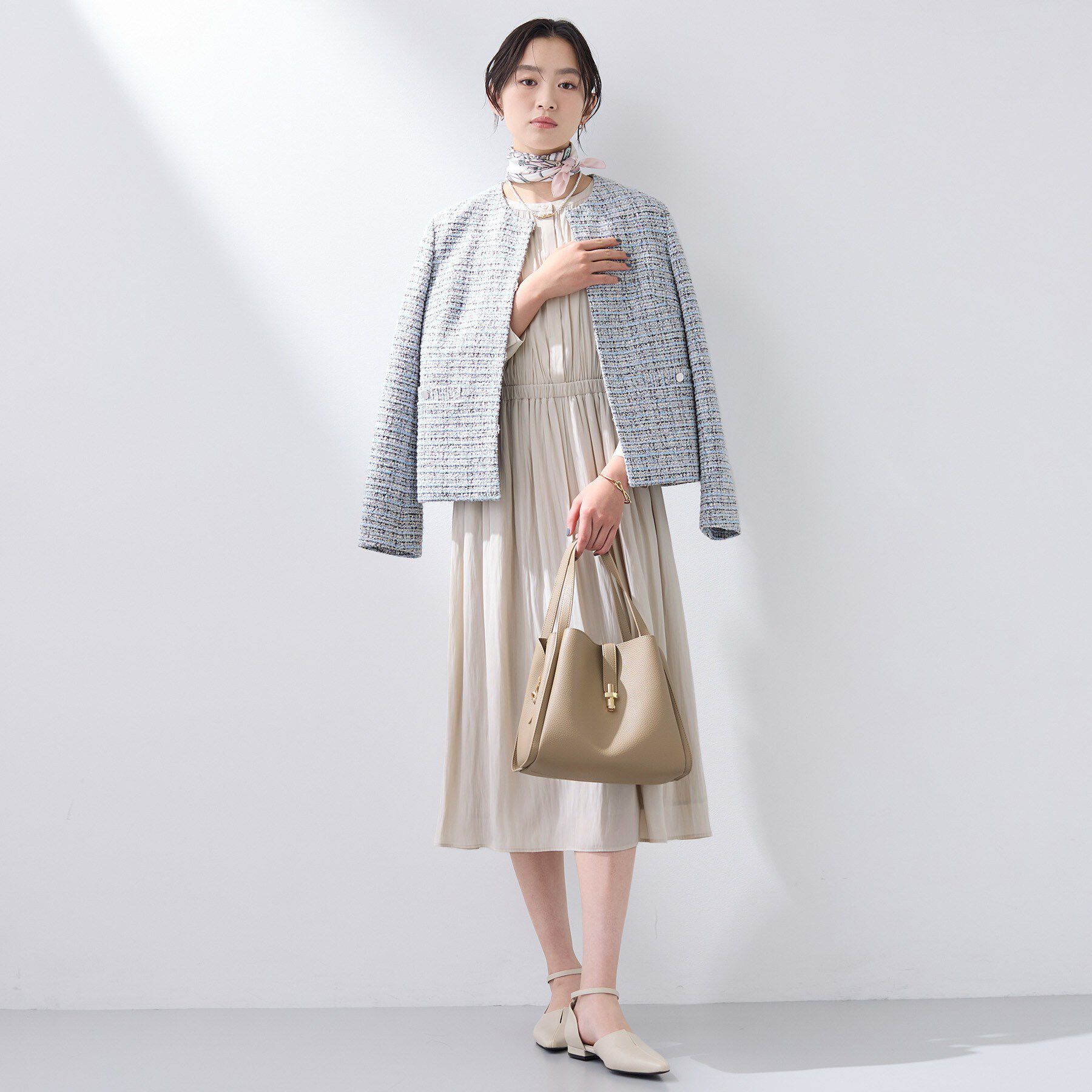 INDIVI「【洗える／セレモニー】ギャザーフレアワンピース」|ワンピース|