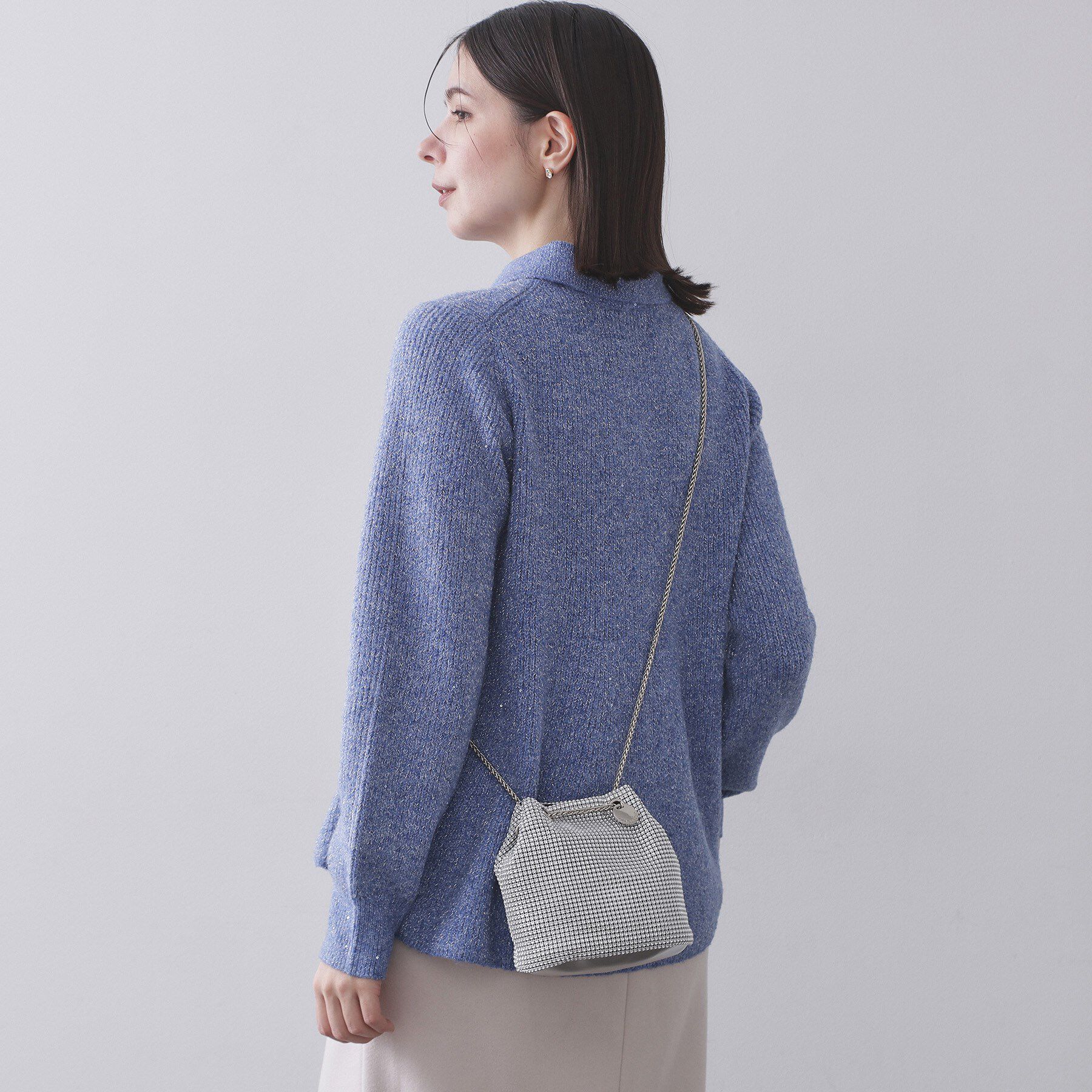 OPAQUE.CLIP「ラインストーン調シャイニー巾着ミニショルダーバッグ【2WAY】」|ショルダー・メッセンジャー|