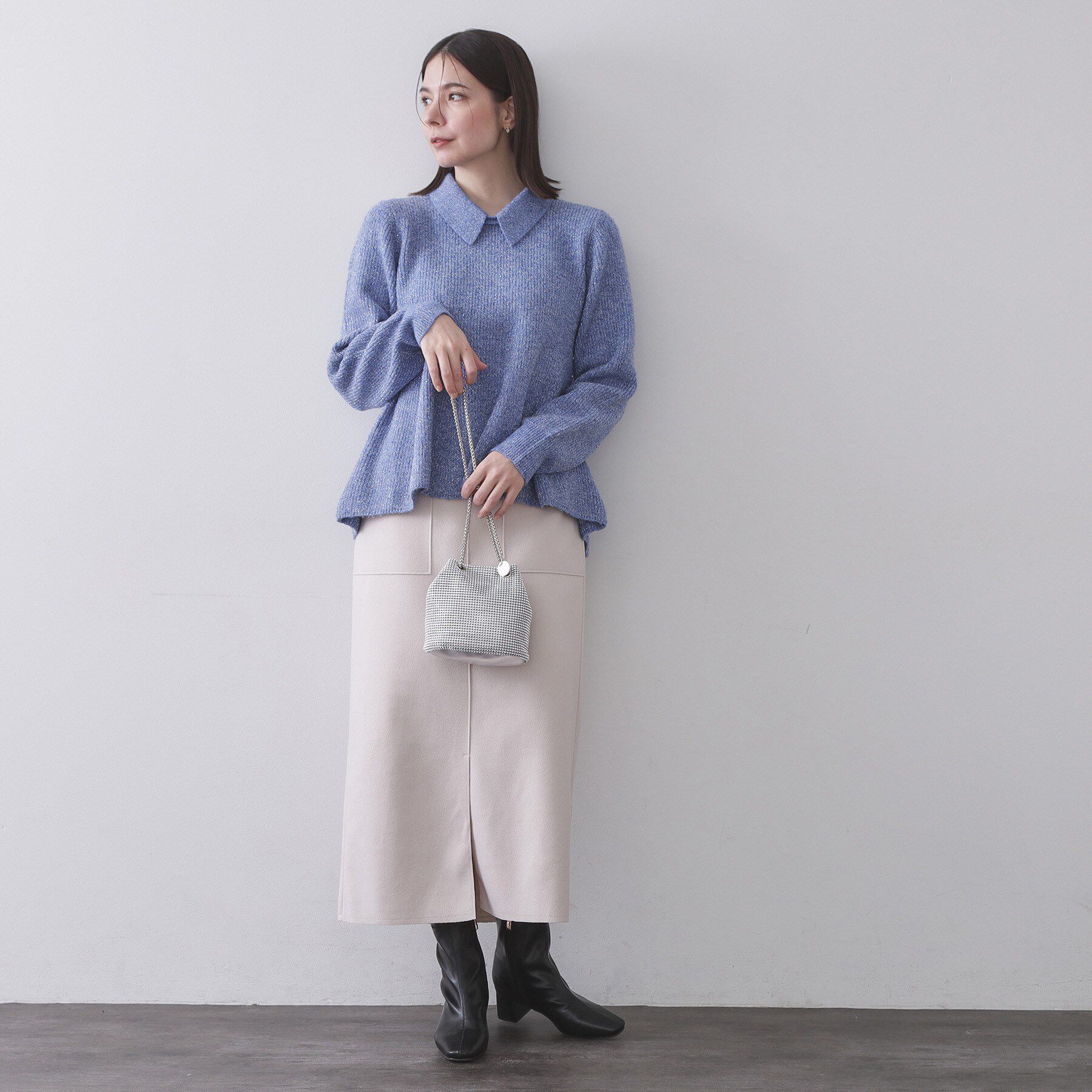 OPAQUE.CLIP「ラインストーン調シャイニー巾着ミニショルダーバッグ【2WAY】」|ショルダー・メッセンジャー|