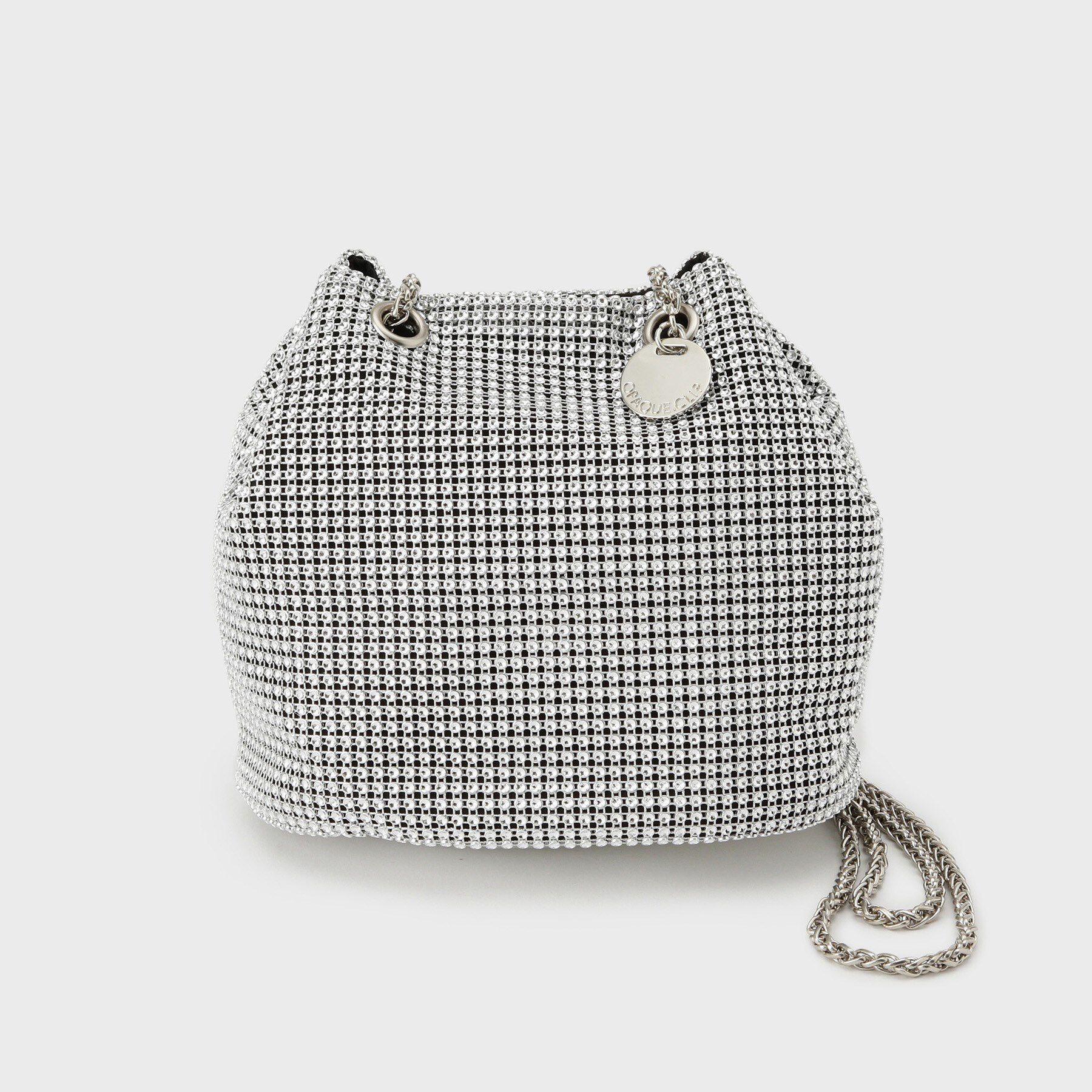 OPAQUE.CLIP「ラインストーン調シャイニー巾着ミニショルダーバッグ【2WAY】」|ショルダー・メッセンジャー|