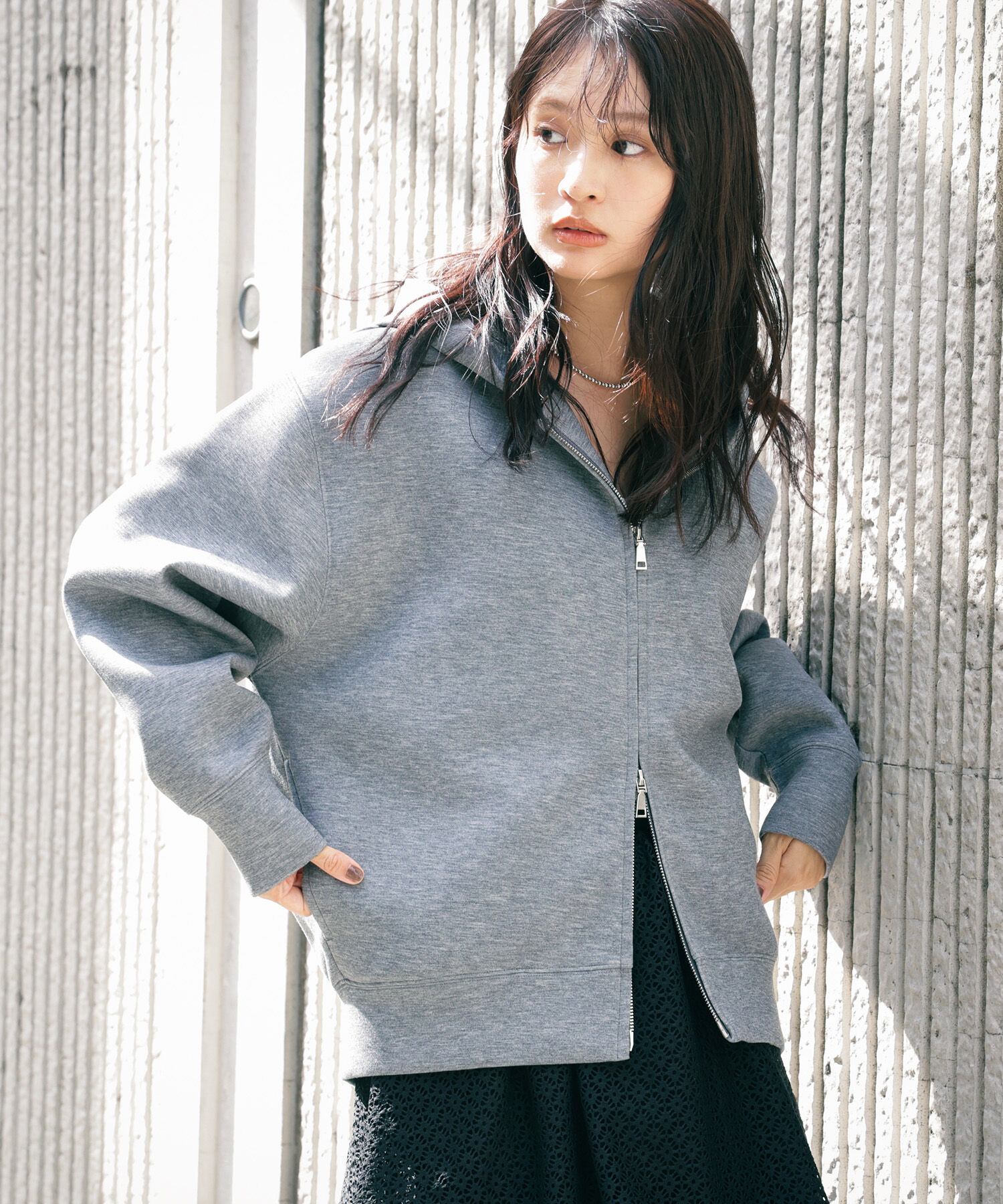  「ダンボールフォルムパーカー」|Tシャツ・カットソー|グレー