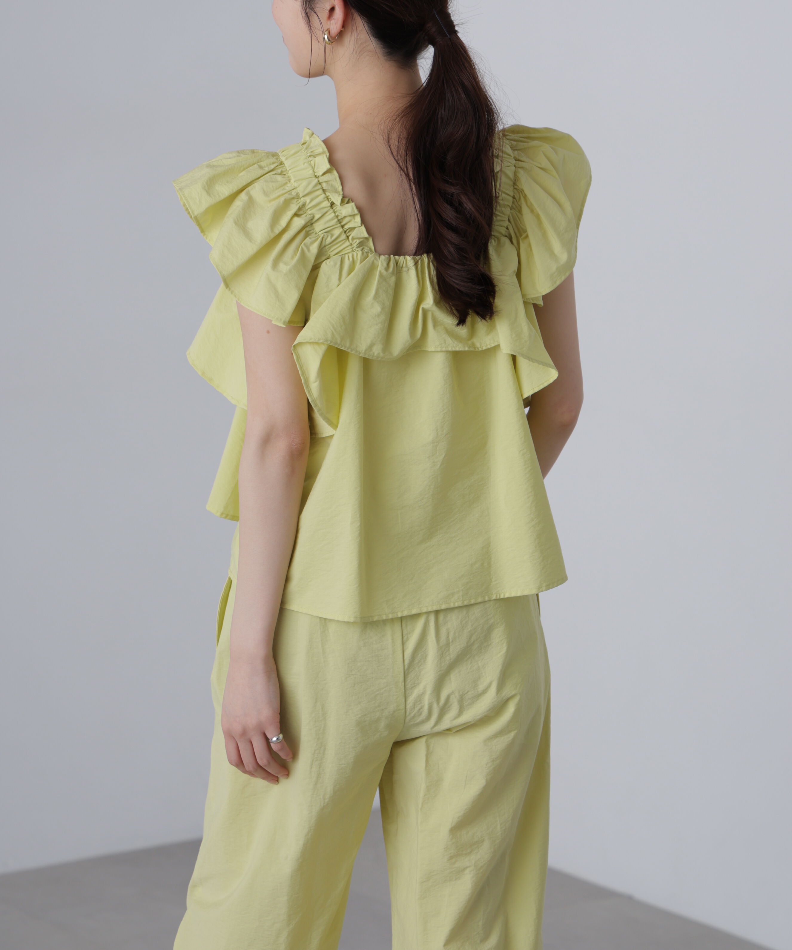  「〈セットアップ対応〉ギャザーショルダーノースリーブブラウス」|シャツ・ブラウス|