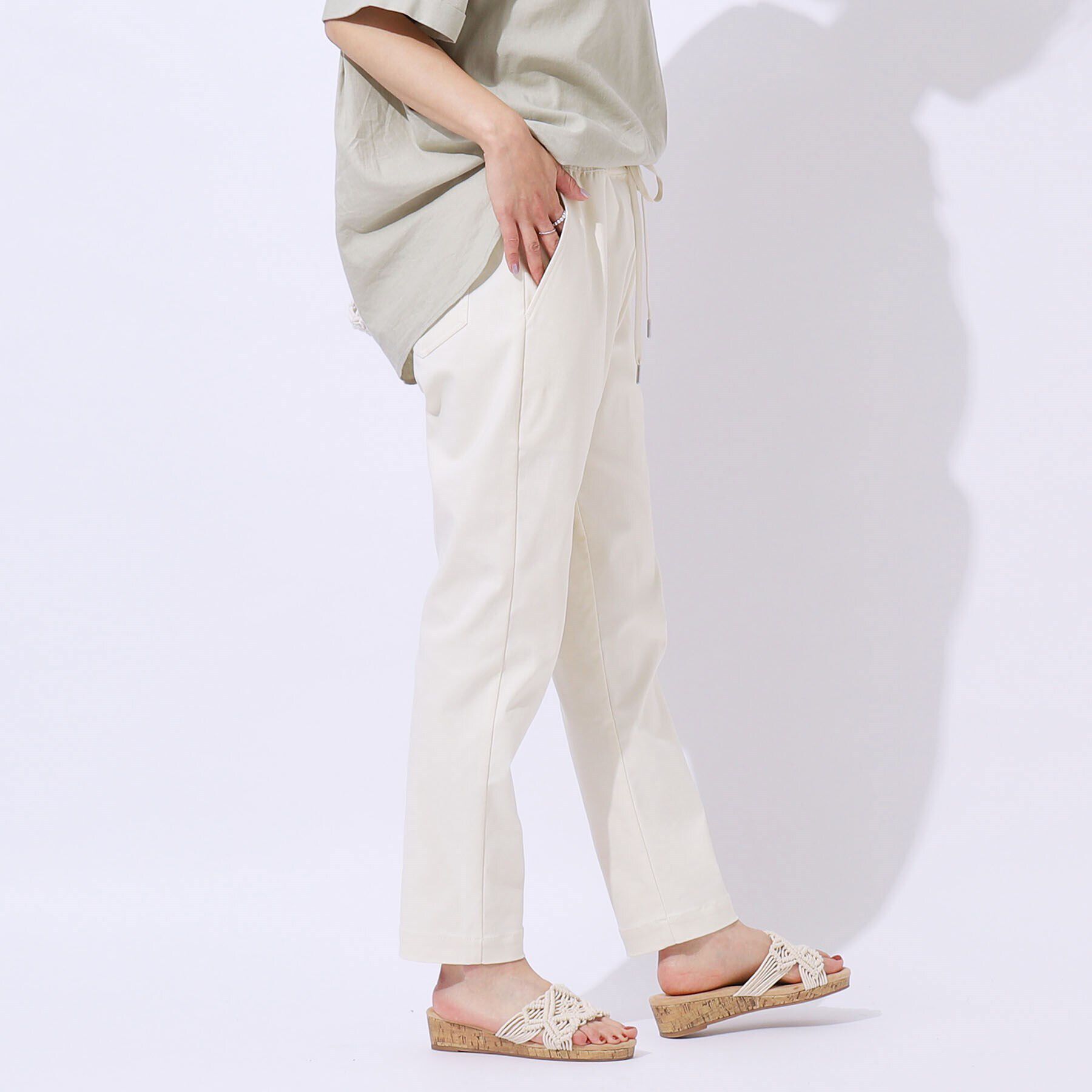 SHOO･LA･RUE「【SS-3L/無理せずスリム】 ぐんぐん伸びる イージーテーパードパンツ」|その他|