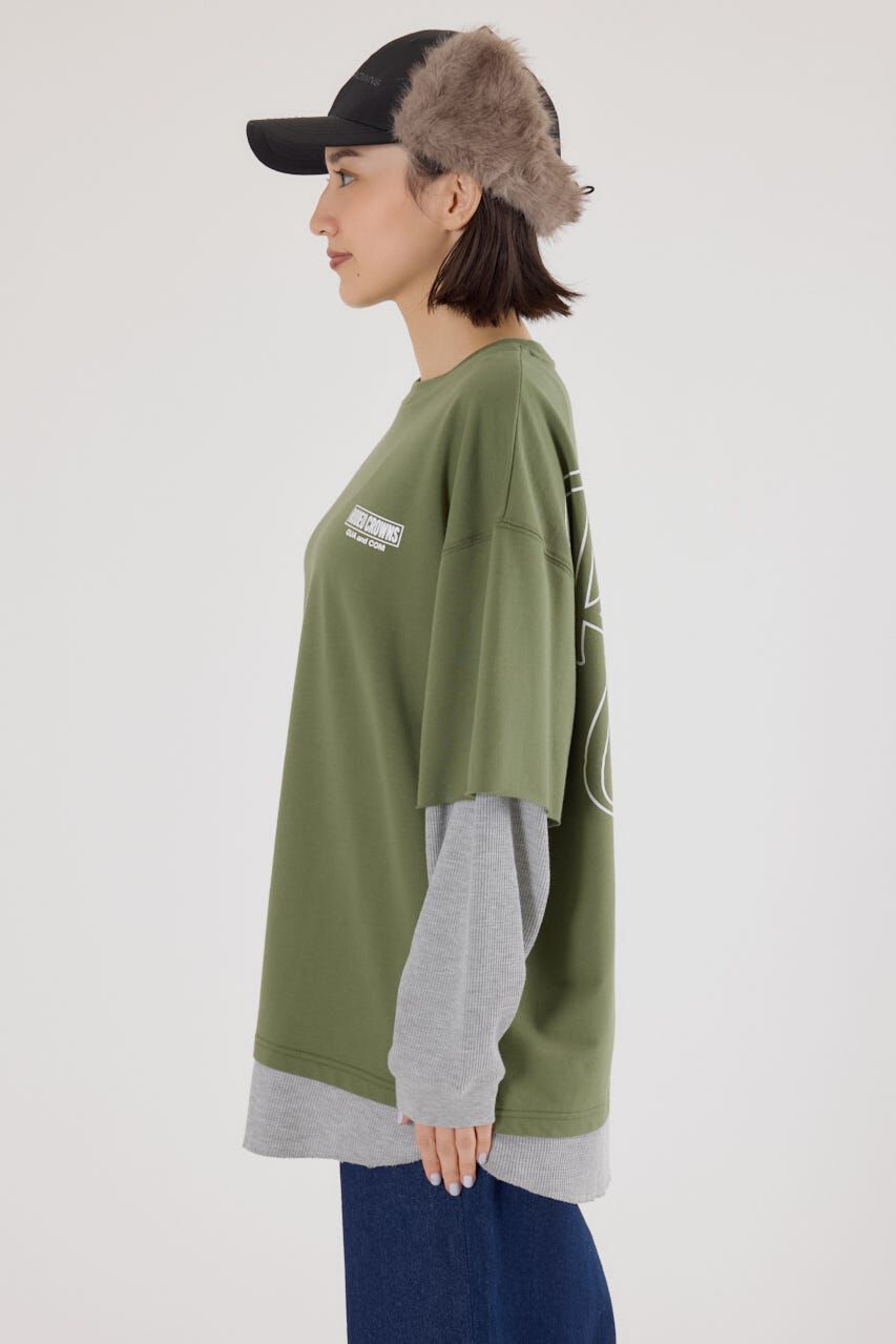 RODEO CROWNS「ルーズレイヤードライクスウェットトップス」|Tシャツ・カットソー|