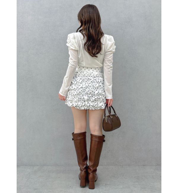 dazzlin「シアーベロアギャザーデザイントップス」|Tシャツ・カットソー|