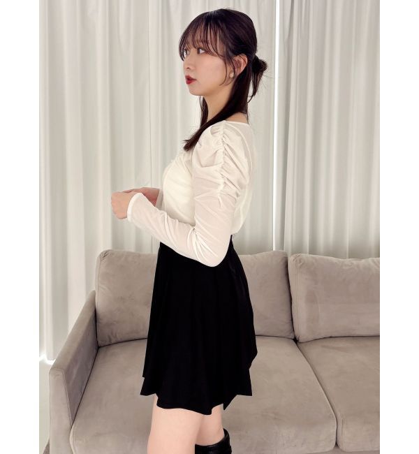 dazzlin「シアーベロアギャザーデザイントップス」|Tシャツ・カットソー|