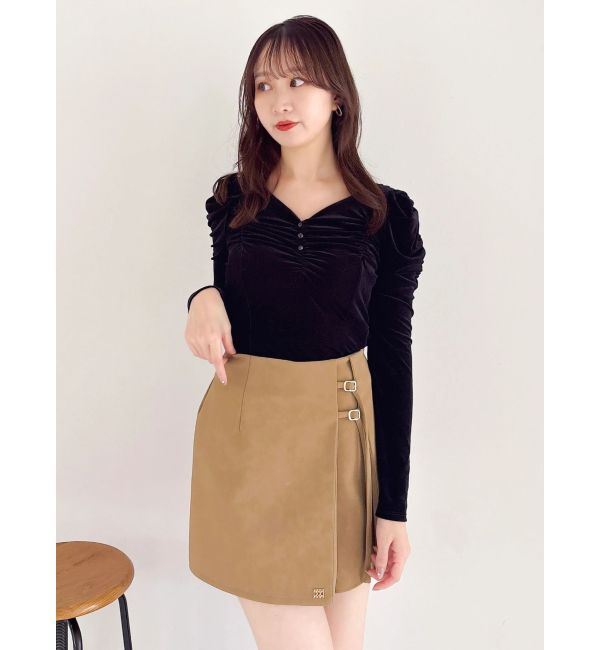 dazzlin「シアーベロアギャザーデザイントップス」|Tシャツ・カットソー|