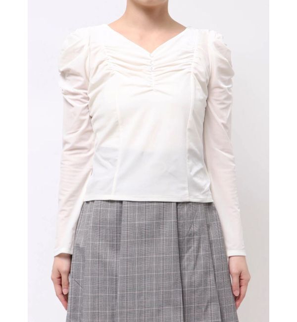 dazzlin「シアーベロアギャザーデザイントップス」|Tシャツ・カットソー|