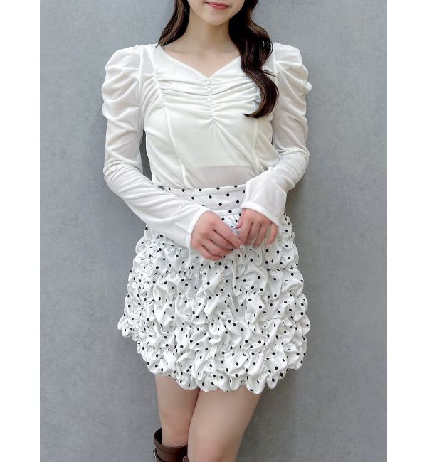 dazzlin「シアーベロアギャザーデザイントップス」|Tシャツ・カットソー|