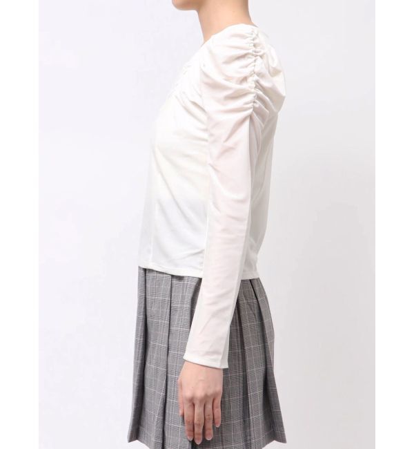 dazzlin「シアーベロアギャザーデザイントップス」|Tシャツ・カットソー|