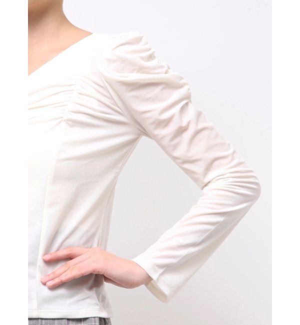 dazzlin「シアーベロアギャザーデザイントップス」|Tシャツ・カットソー|