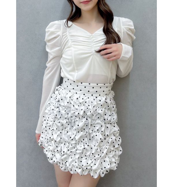 dazzlin「シアーベロアギャザーデザイントップス」|Tシャツ・カットソー|