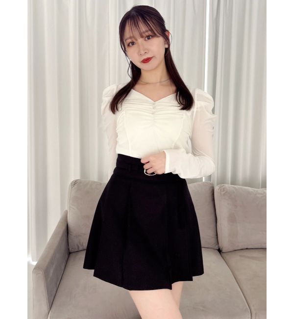 dazzlin「シアーベロアギャザーデザイントップス」|Tシャツ・カットソー|