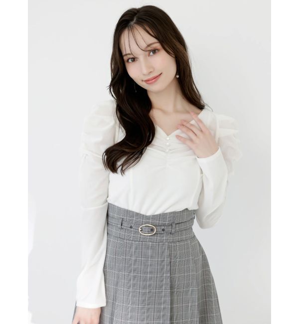 dazzlin「シアーベロアギャザーデザイントップス」|Tシャツ・カットソー|