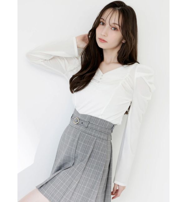 dazzlin「シアーベロアギャザーデザイントップス」|Tシャツ・カットソー|