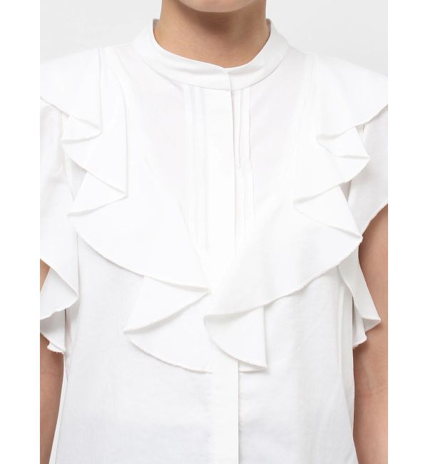 LAGUNAMOON「フリルピンタックノースリーブブラウス」|シャツ・ブラウス|