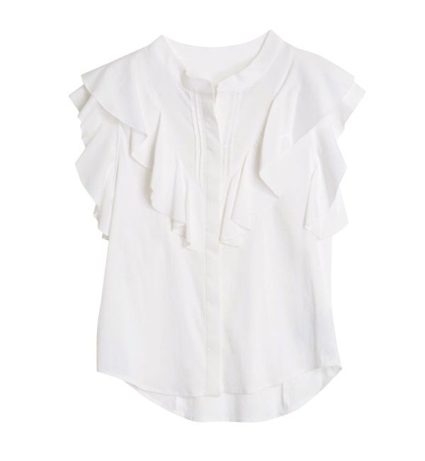 LAGUNAMOON「フリルピンタックノースリーブブラウス」|シャツ・ブラウス|