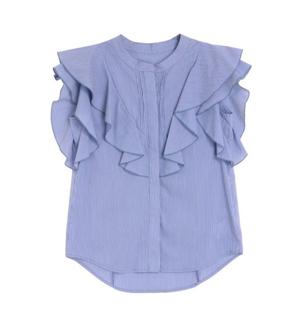 LAGUNAMOON「フリルピンタックノースリーブブラウス」|シャツ・ブラウス|