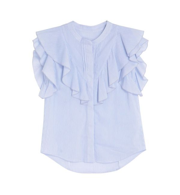 LAGUNAMOON「フリルピンタックノースリーブブラウス」|シャツ・ブラウス|