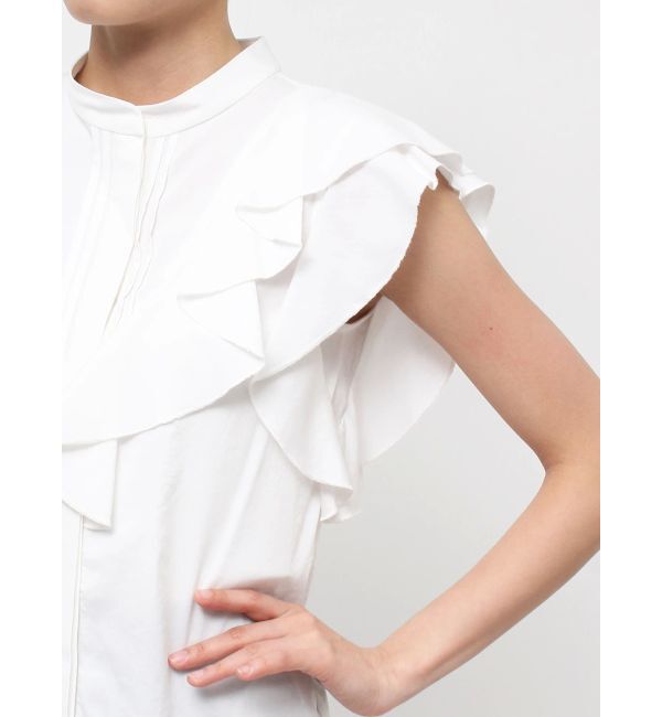 LAGUNAMOON「フリルピンタックノースリーブブラウス」|シャツ・ブラウス|