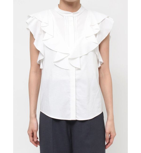 LAGUNAMOON「フリルピンタックノースリーブブラウス」|シャツ・ブラウス|