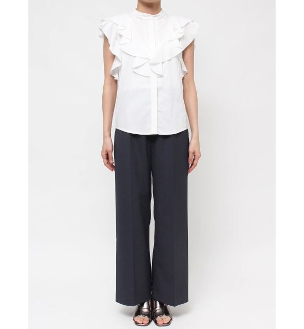 LAGUNAMOON「フリルピンタックノースリーブブラウス」|シャツ・ブラウス|