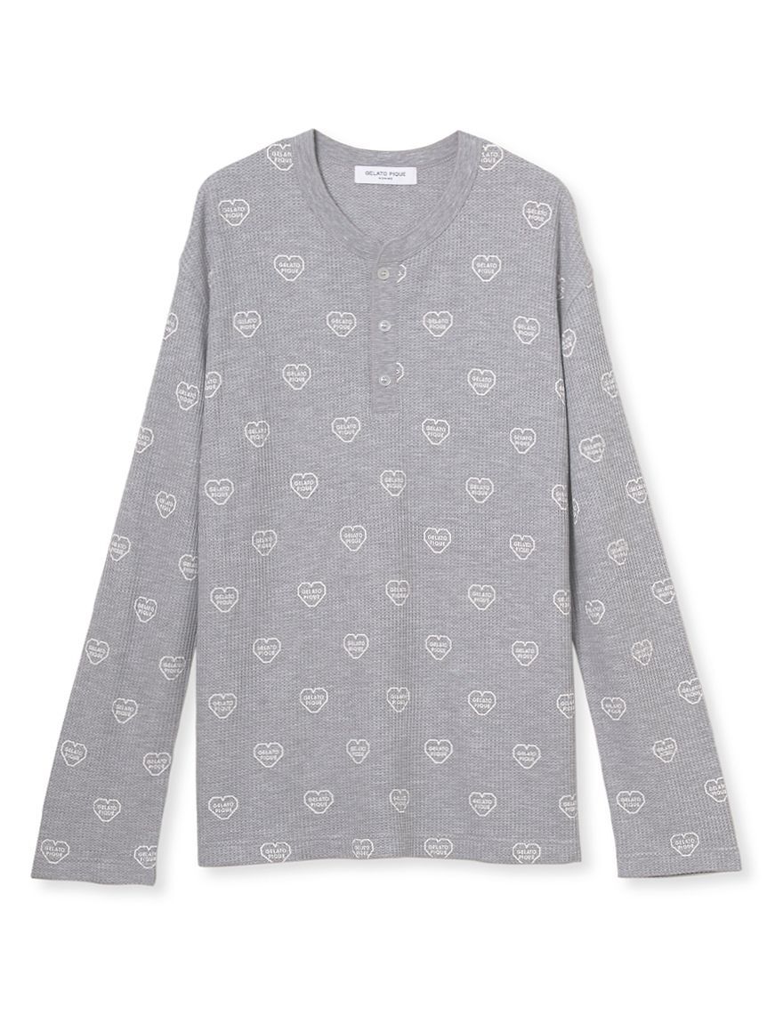 GELATO PIQUE HOMME「【HOMME】ワッフルヘンリーネックロンT」|ルームウェア|
