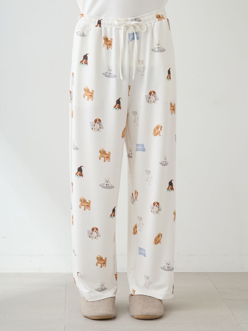 gelato pique「【UNISEX】プレイフルDOG柄ロングパンツ」|ルームウェア|