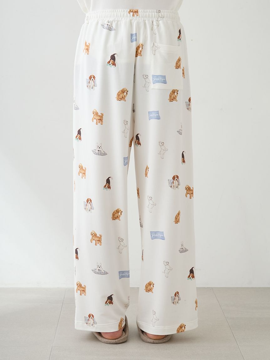 gelato pique「【UNISEX】プレイフルDOG柄ロングパンツ」|ルームウェア|