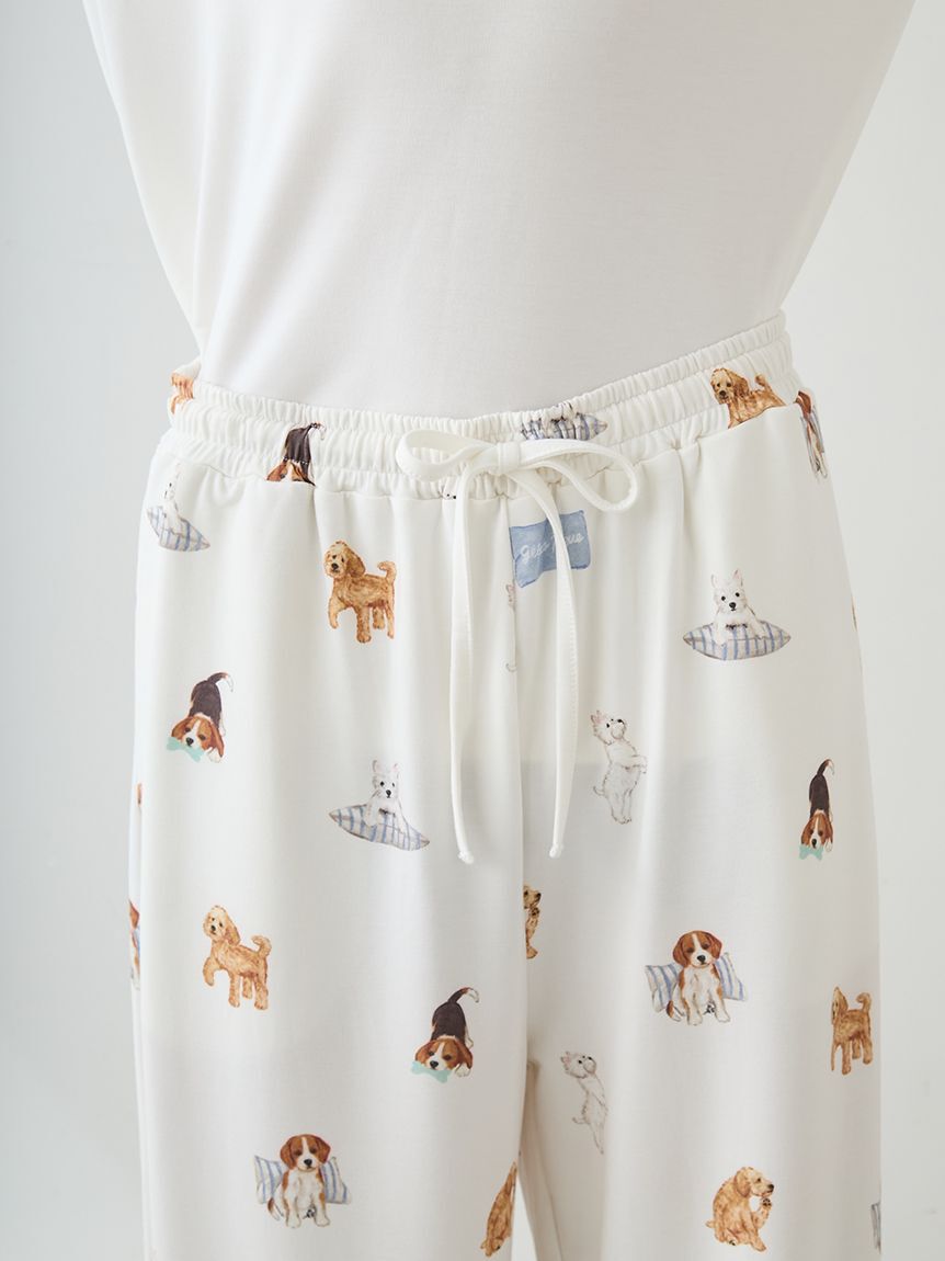 gelato pique「【UNISEX】プレイフルDOG柄ロングパンツ」|ルームウェア|