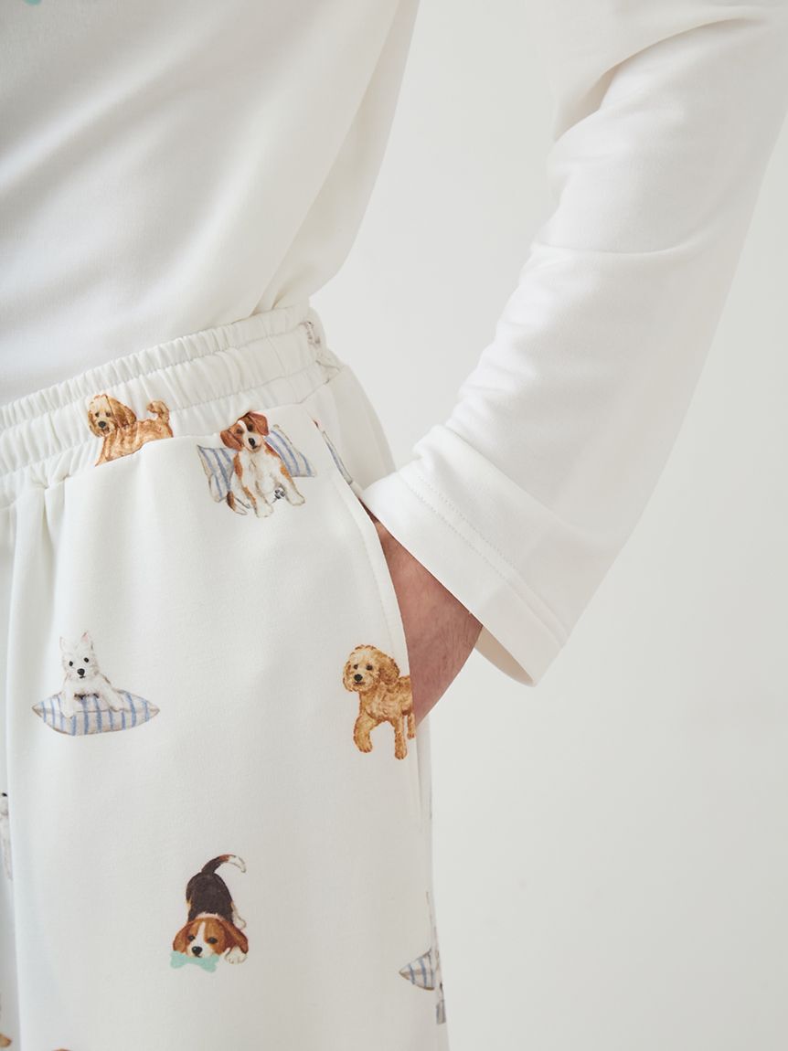 gelato pique「【UNISEX】プレイフルDOG柄ロングパンツ」|ルームウェア|