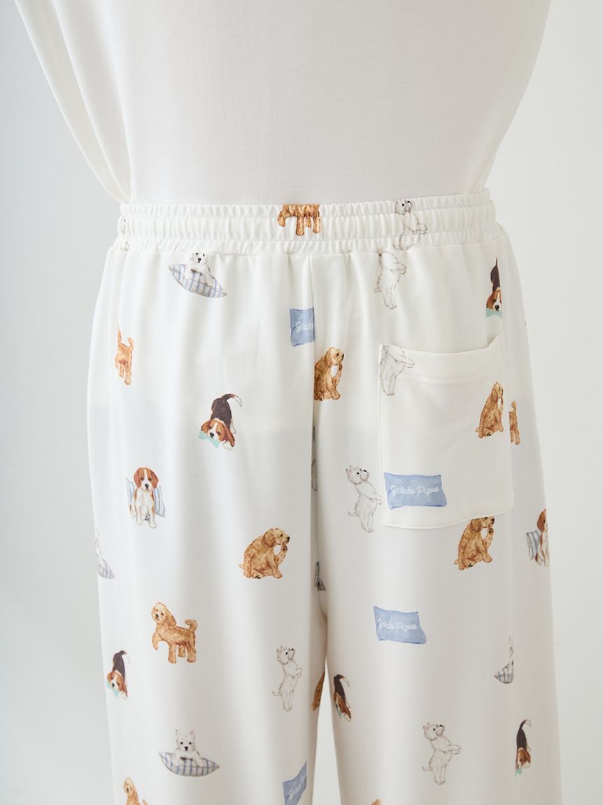gelato pique「【UNISEX】プレイフルDOG柄ロングパンツ」|ルームウェア|