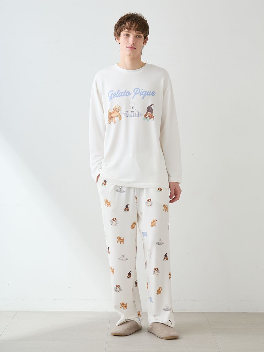 gelato pique「【UNISEX】プレイフルDOG柄ロングパンツ」|ルームウェア|