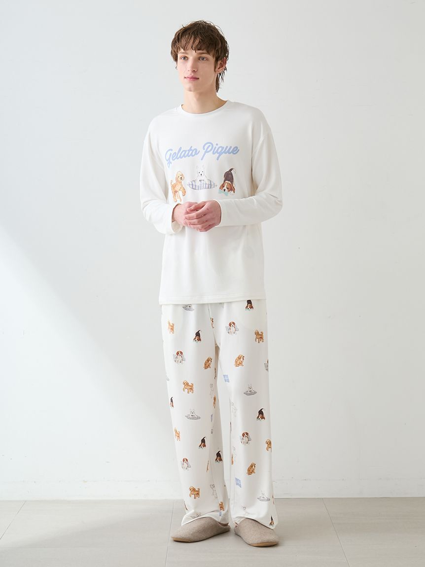 gelato pique「【UNISEX】プレイフルDOG柄ロングパンツ」|ルームウェア|